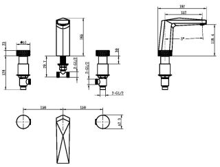 Смеситель для раковины Boheme Venturo 150-CR-DIAMOND хром